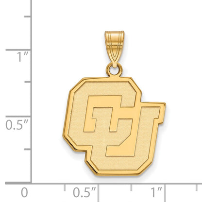 10K Gelbgold Logoart University Of Colorado C U Groß Anhänger