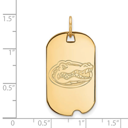 10K Gelbgold Logoart University Of Florida Gator Klein Erkennungsmarke Anhänger