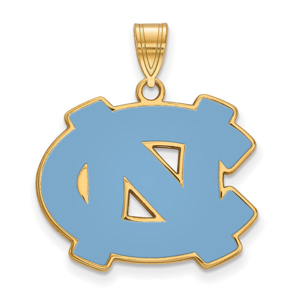 Vergoldet Sterlingsilber Logoart University Of North Carolina N C Groß Emailliert Anhänger