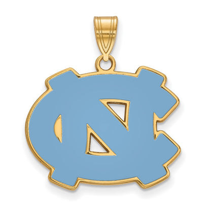 Vergoldet Sterlingsilber Logoart University Of North Carolina N C Groß Emailliert Anhänger