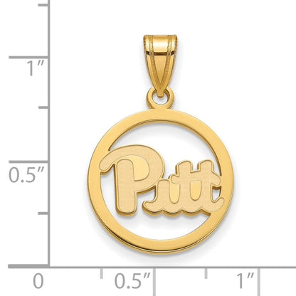 Vergoldet Sterlingsilber Logoart University Of Pittsburgh Mittel Kreis Anhänger