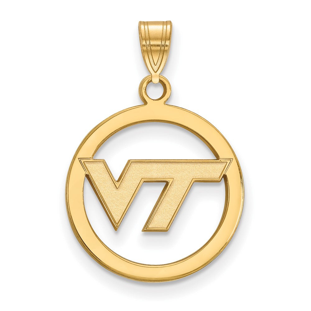 Vergoldet Sterlingsilber Logoart Virginia Tech V T Med Kreis Anhänger
