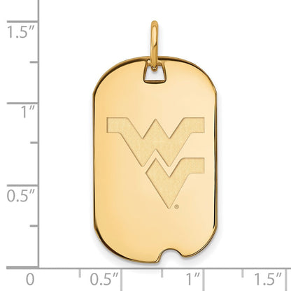 Vergoldet Sterlingsilber Gp Logoart West Virginia University Klein Erkennungsmarke