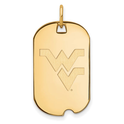 Vergoldet Sterlingsilber Gp Logoart West Virginia University Klein Erkennungsmarke