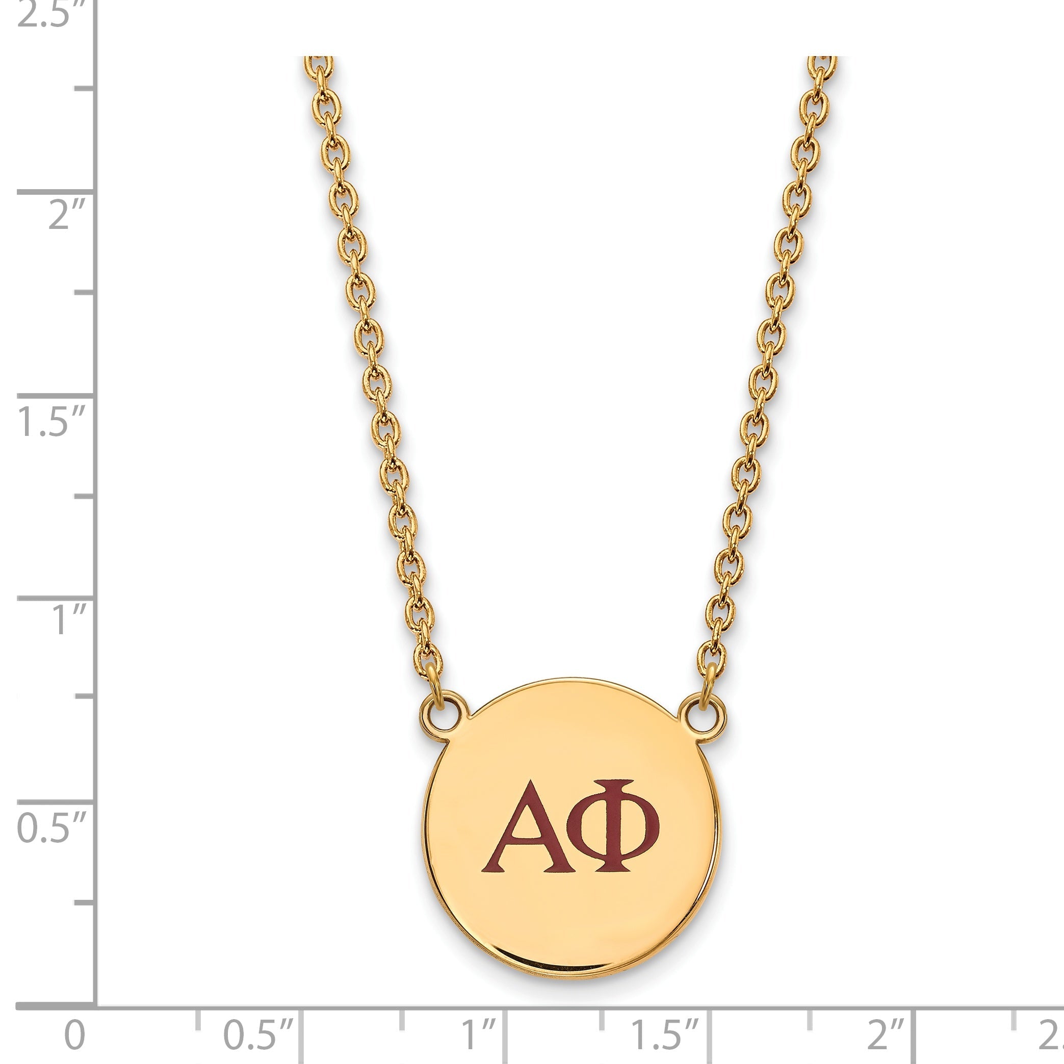 Vergoldet Sterlingsilber Logoart Alpha Phi Sorority Greek Buchstaben Groß Farbe Emaille Anhänger 18 Zoll Halskette
