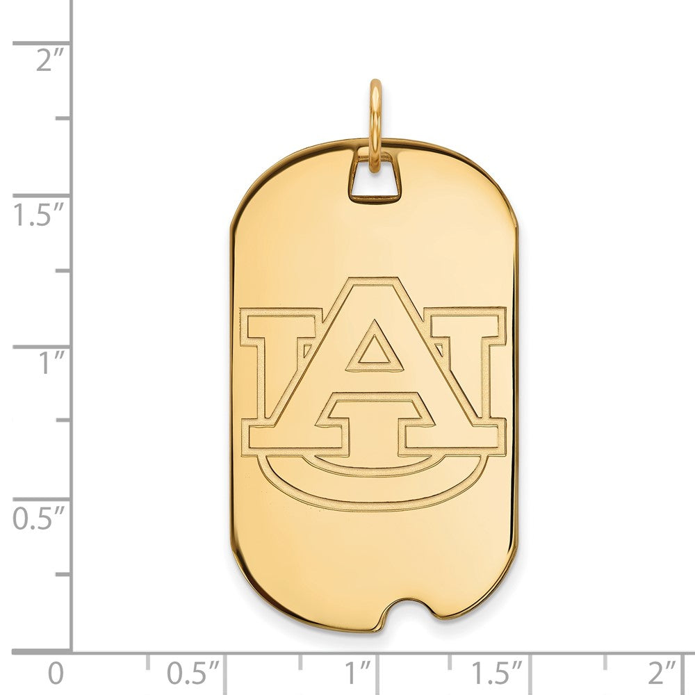 10K Gelbgold Logoart Auburn University Groß Erkennungsmarke Anhänger