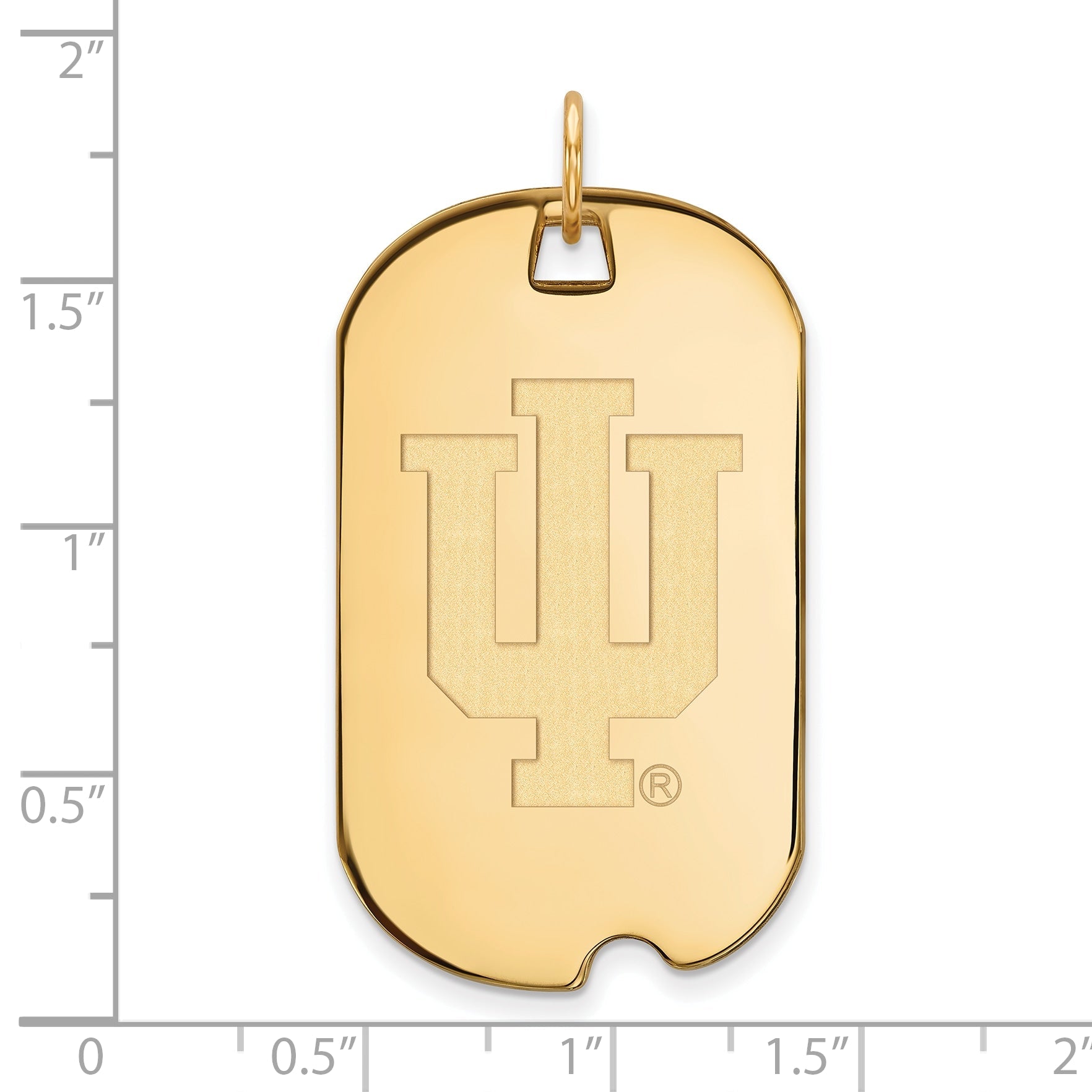 Vergoldet Sterlingsilber Logoart Indiana University I U Groß Erkennungsmarke Anhänger