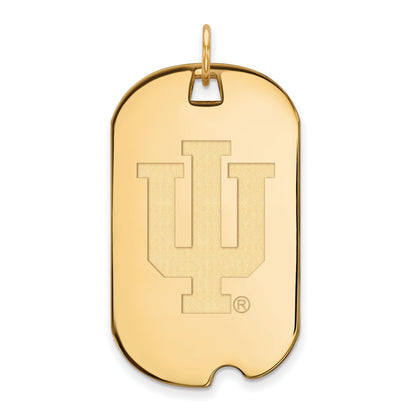 Vergoldet Sterlingsilber Logoart Indiana University I U Groß Erkennungsmarke Anhänger