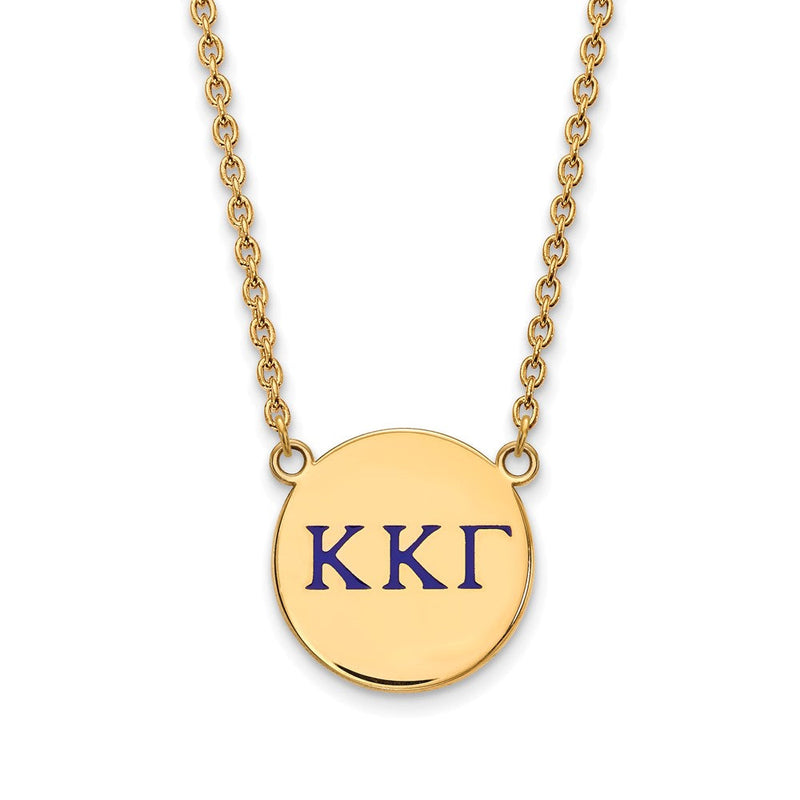Vergoldet Sterlingsilber Logoart Kappa Gamma Sorority Greek Buchstaben Groß Farbe Emaille Anhänger 18 Zoll Halskette