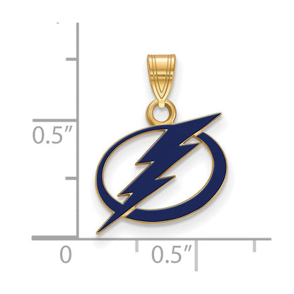 Vergoldet Sterlingsilber Nhl Logoart Tampa Bay Blitz Klein Emailliert Anhänger