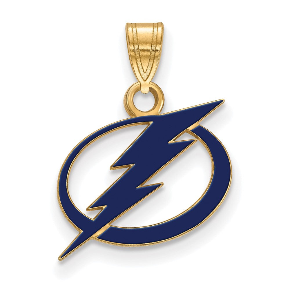 Vergoldet Sterlingsilber Nhl Logoart Tampa Bay Blitz Klein Emailliert Anhänger