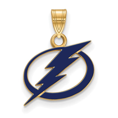Vergoldet Sterlingsilber Nhl Logoart Tampa Bay Blitz Klein Emailliert Anhänger