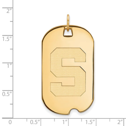 Vergoldet Sterlingsilber Logoart Michigan State University Buchstabe S Groß Erkennungsmarke Anhänger