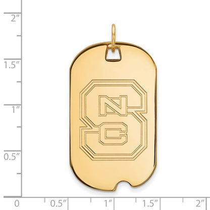 Vergoldet Sterlingsilber Logoart North Carolina State University N C S Groß Erkennungsmarke Anhänger