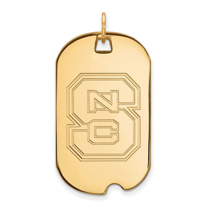 Vergoldet Sterlingsilber Logoart North Carolina State University N C S Groß Erkennungsmarke Anhänger