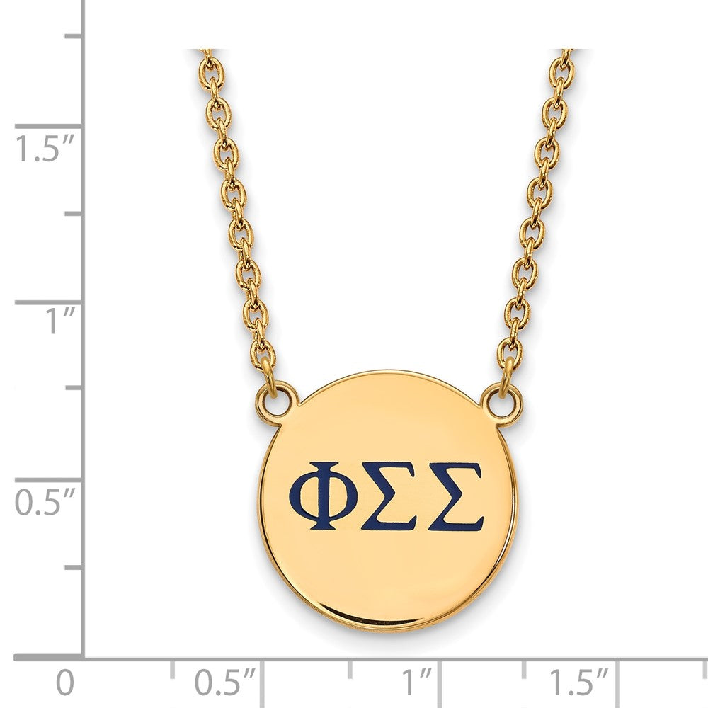 Vergoldet Sterlingsilber Logoart Phi Sigma Sorority Greek Buchstaben Groß Farbe Emaille Anhänger 18 Zoll Halskette