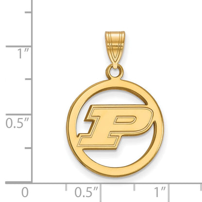 Vergoldet Sterlingsilber Logoart Purdue University Buchstabe P Mittel Kreis Anhänger