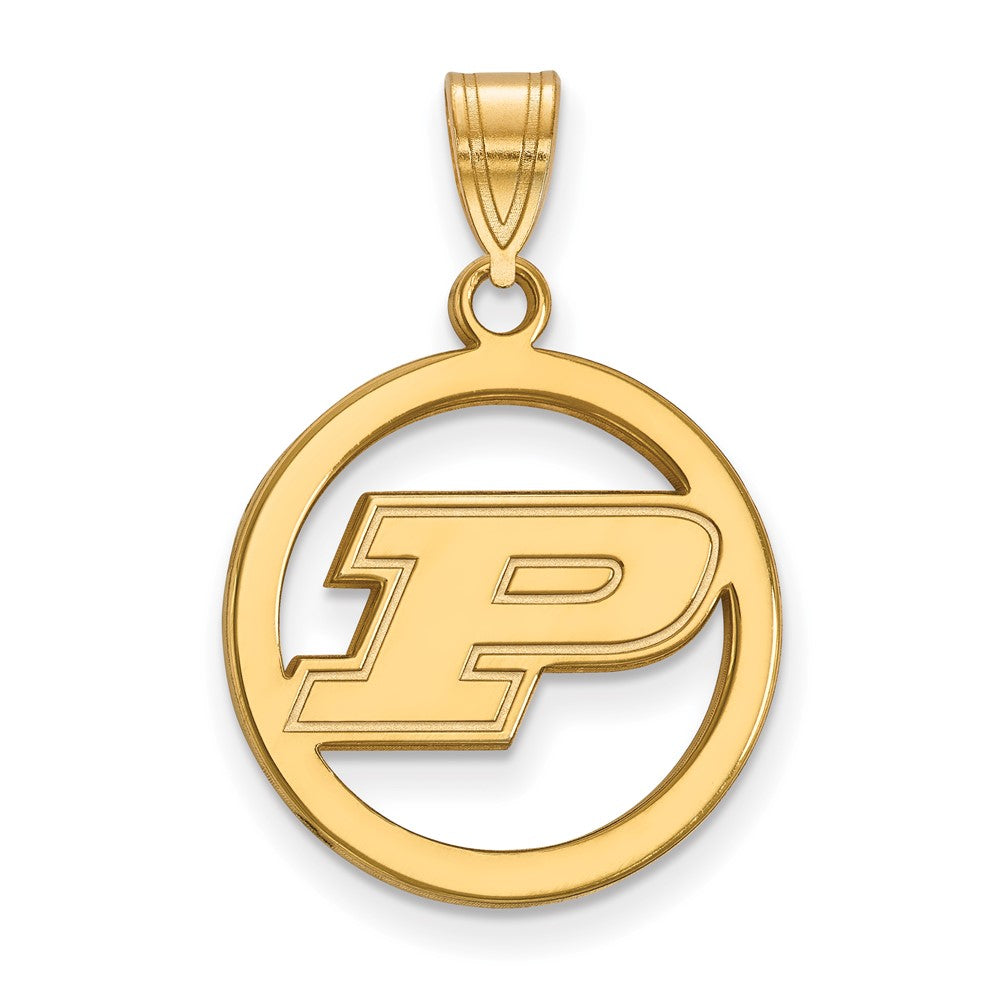 Vergoldet Sterlingsilber Logoart Purdue University Buchstabe P Mittel Kreis Anhänger