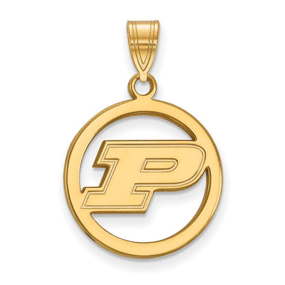 Vergoldet Sterlingsilber Logoart Purdue University Buchstabe P Mittel Kreis Anhänger