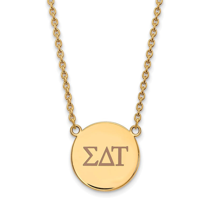 Vergoldet Sterlingsilber Logoart Sigma Delta Tau Sorority Greek Buchstaben Groß Farbe Emaille Anhänger 18 Zoll Halskette