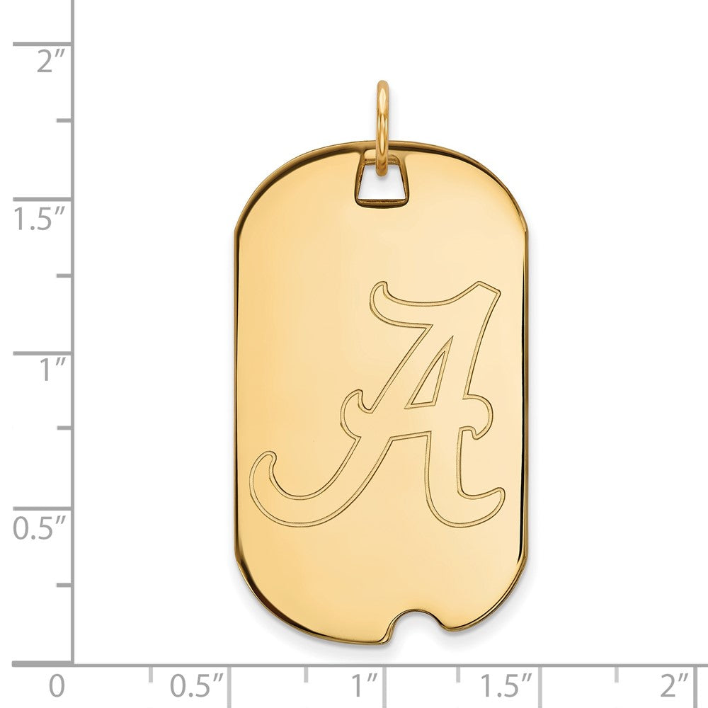 10K Gelbgold Logoart University Of Alabama Groß Erkennungsmarke Anhänger