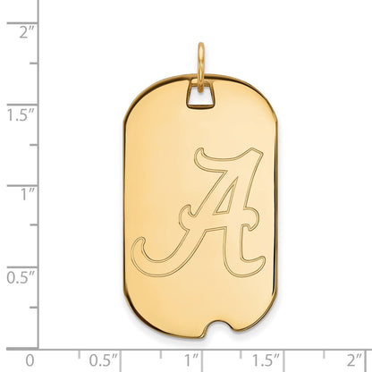 10K Gelbgold Logoart University Of Alabama Groß Erkennungsmarke Anhänger
