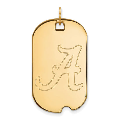 10K Gelbgold Logoart University Of Alabama Groß Erkennungsmarke Anhänger