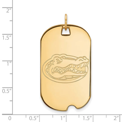 10K Gelbgold Logoart University Of Florida Gator Groß Erkennungsmarke Anhänger