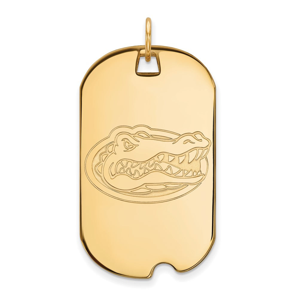 10K Gelbgold Logoart University Of Florida Gator Groß Erkennungsmarke Anhänger