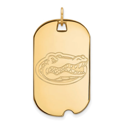 10K Gelbgold Logoart University Of Florida Gator Groß Erkennungsmarke Anhänger