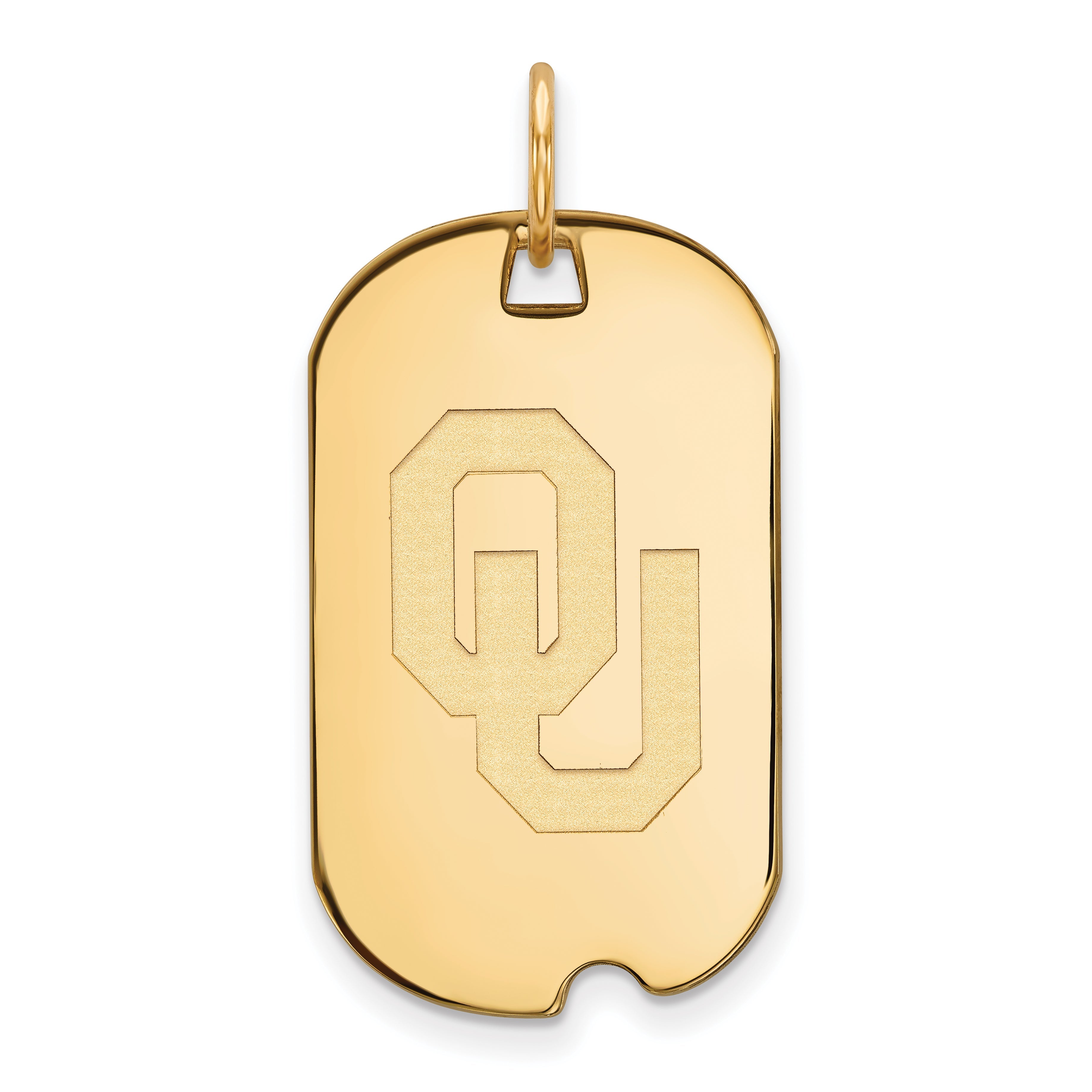 10K Gelbgold Logoart University Of Oklahoma O U Klein Erkennungsmarke Anhänger