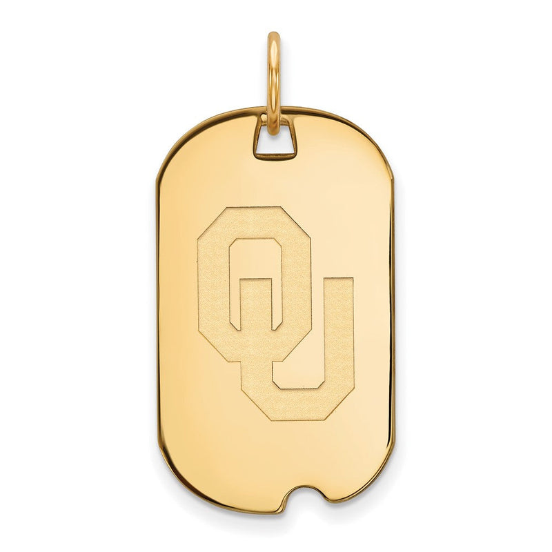 14K Gelbgold Logoart University Of Oklahoma O U Klein Erkennungsmarke Anhänger