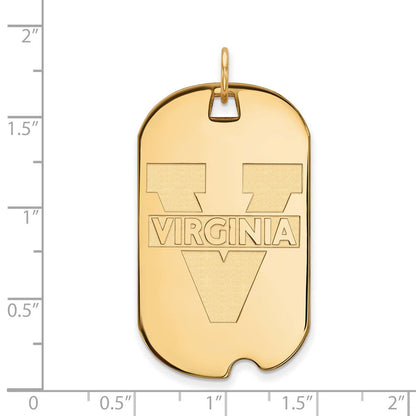 10K Gelbgold Logoart University Of Virginia Groß Erkennungsmarke Anhänger