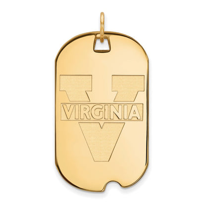 10K Gelbgold Logoart University Of Virginia Groß Erkennungsmarke Anhänger