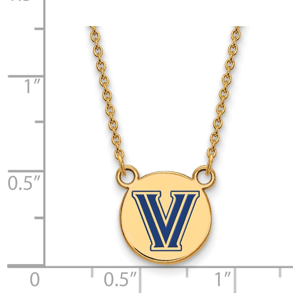 Vergoldet Sterlingsilber Logoart Villanova University Buchstabe V Klein Emailliert Plättchen Anhänger 18 Zoll Halskette