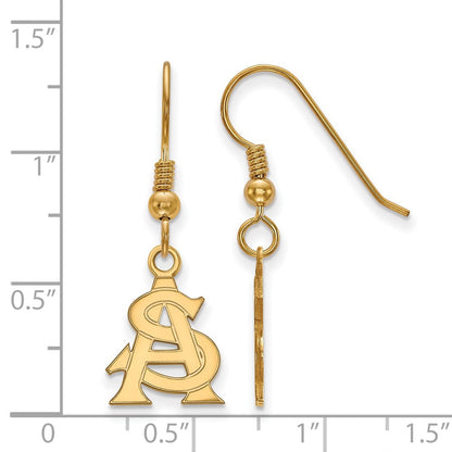 Vergoldet Sterlingsilber Logoart Arizona State University A S Klein Hängend Draht Ohrringe