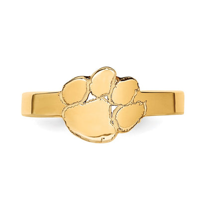 Vergoldet Sterlingsilber Logoart Clemson University Tiger Paw Zehenring
