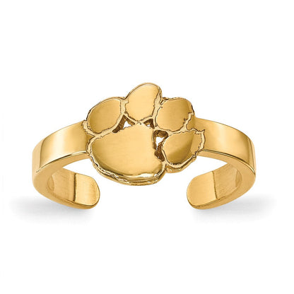 Vergoldet Sterlingsilber Logoart Clemson University Tiger Paw Zehenring