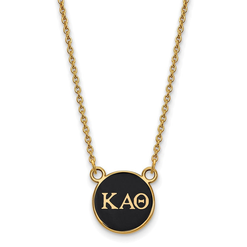 Vergoldet Sterlingsilber Logoart Kappa Alpha Theta Sorority Greek Buchstaben Klein Farbe Emaille Anhänger 18 Zoll Halskette