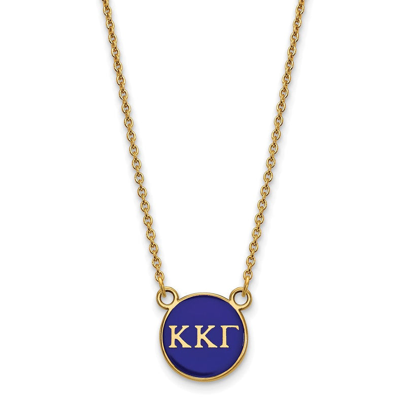 Vergoldet Sterlingsilber Logoart Kappa Gamma Sorority Greek Buchstaben Klein Farbe Emaille Anhänger 18 Zoll Halskette