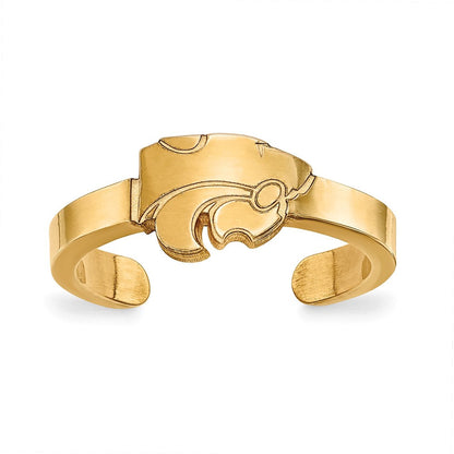 Vergoldet Sterlingsilber Logoart Kansas State University Wildkatze Zehenring