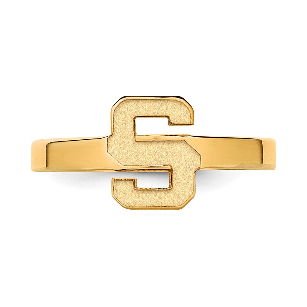 Vergoldet Sterlingsilber Logoart Michigan State University Buchstabe S Zehenring