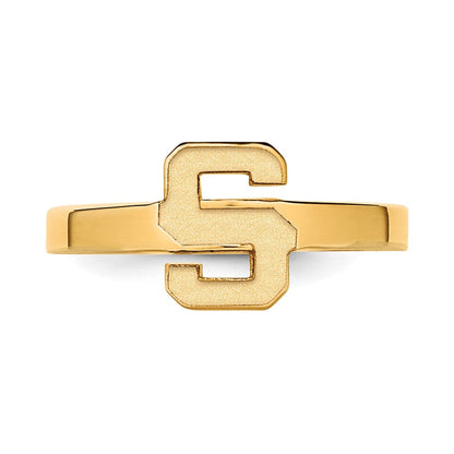 Vergoldet Sterlingsilber Logoart Michigan State University Buchstabe S Zehenring