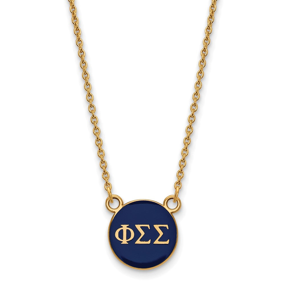 Vergoldet Sterlingsilber Logoart Phi Sigma Sorority Greek Buchstaben Klein Farbe Emaille Anhänger 18 Zoll Halskette