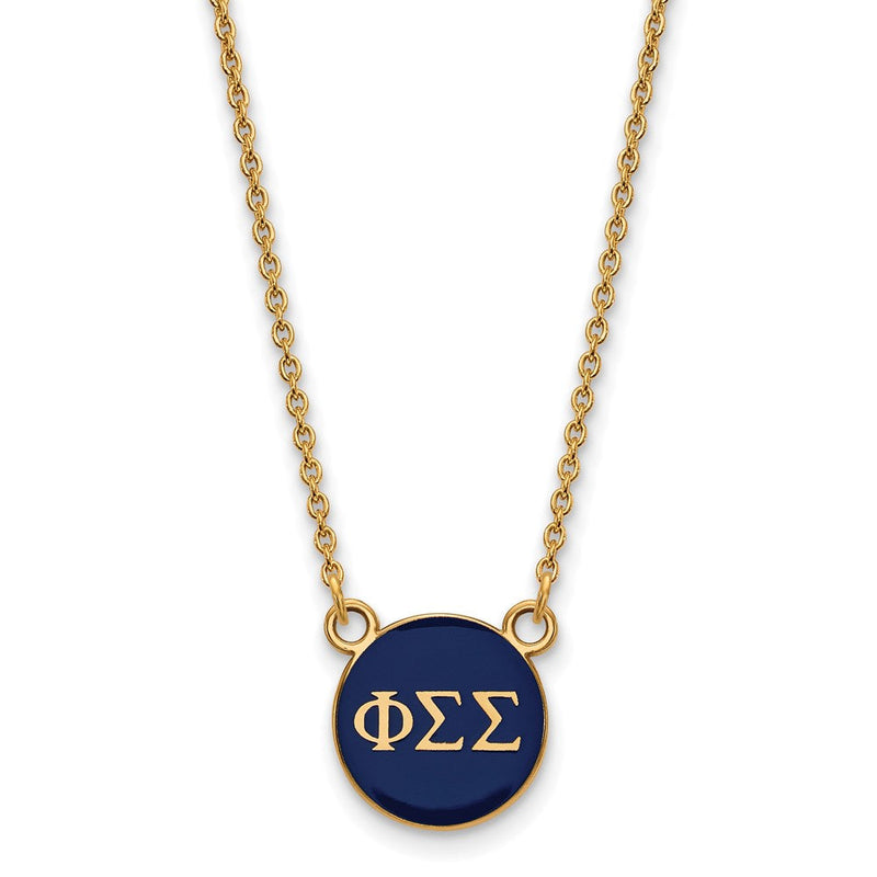 Vergoldet Sterlingsilber Logoart Phi Sigma Sorority Greek Buchstaben Klein Farbe Emaille Anhänger 18 Zoll Halskette