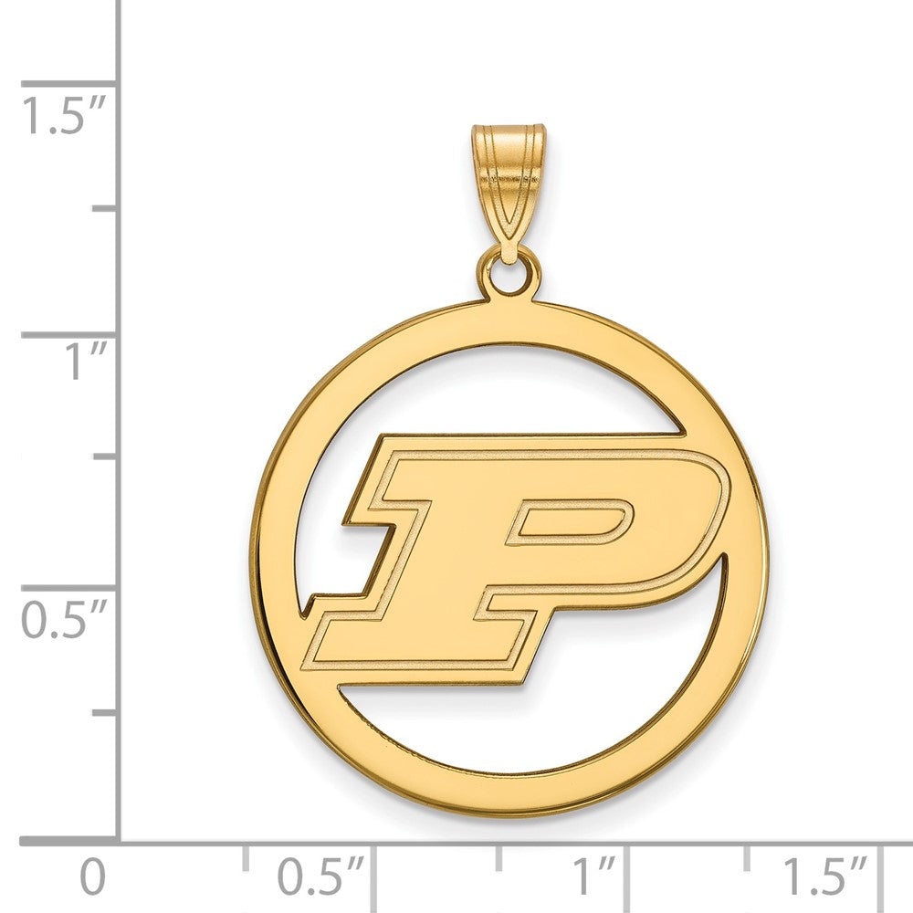 Vergoldet Sterlingsilber Logoart Purdue University Buchstabe P Extra Groß Kreis Anhänger