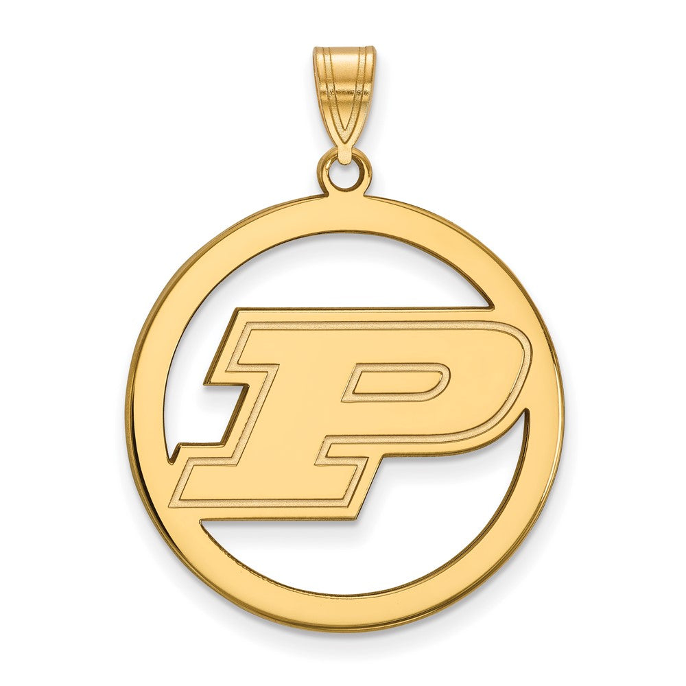 Vergoldet Sterlingsilber Logoart Purdue University Buchstabe P Extra Groß Kreis Anhänger