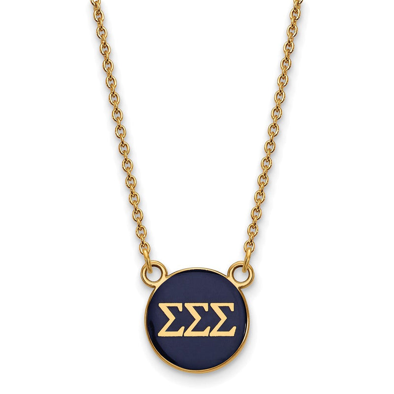 Vergoldet Sterlingsilber Logoart Sigma Sorority Greek Buchstaben Klein Farbe Emaille Anhänger 18 Zoll Halskette