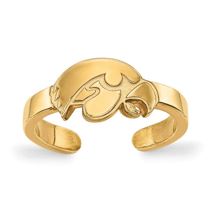 Vergoldet Sterlingsilber Logoart University Of Iowa Hawk Zehenring