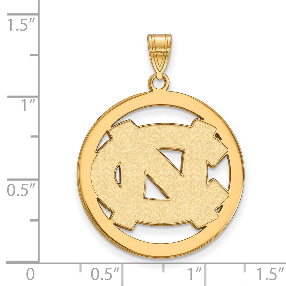 Vergoldet Sterlingsilber Logoart University Of North Carolina N C Extra Groß Kreis Anhänger